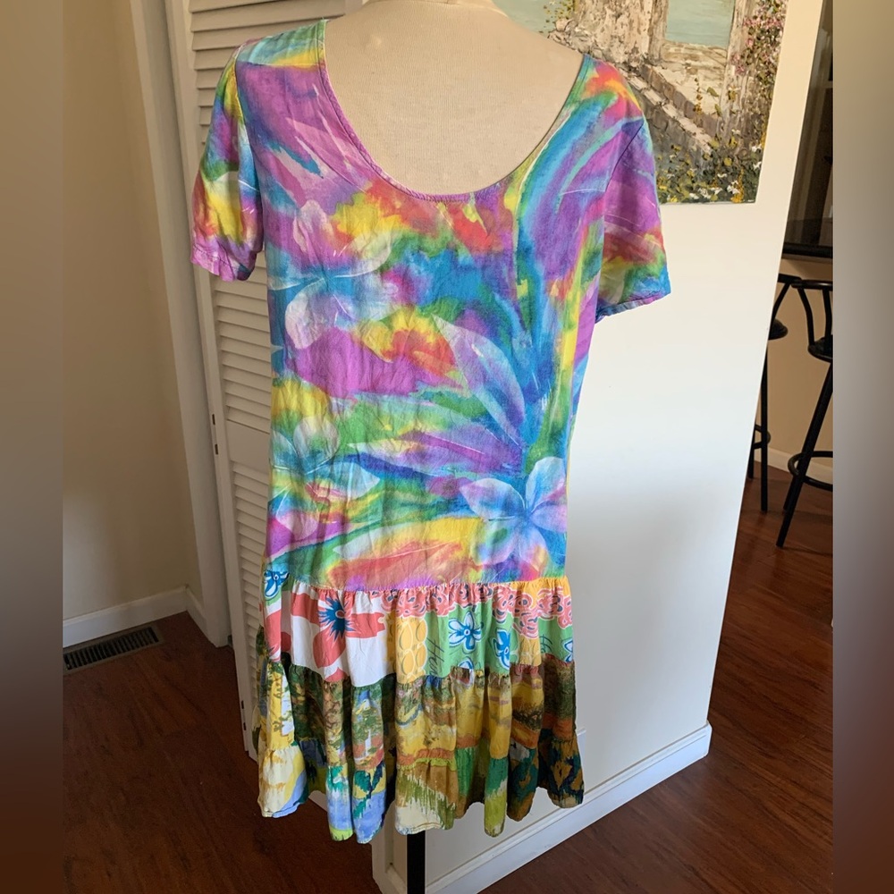 Jams World Pastel Tie-Dye Floral Hattie tiered dress, excellent condition